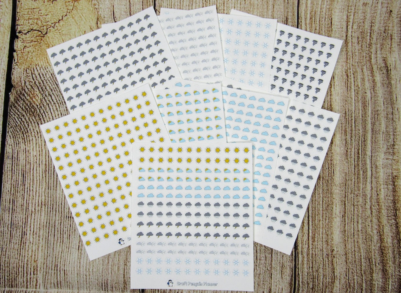 Transparent Weather Stickers for Erin Condren, Hobonichi Weeks