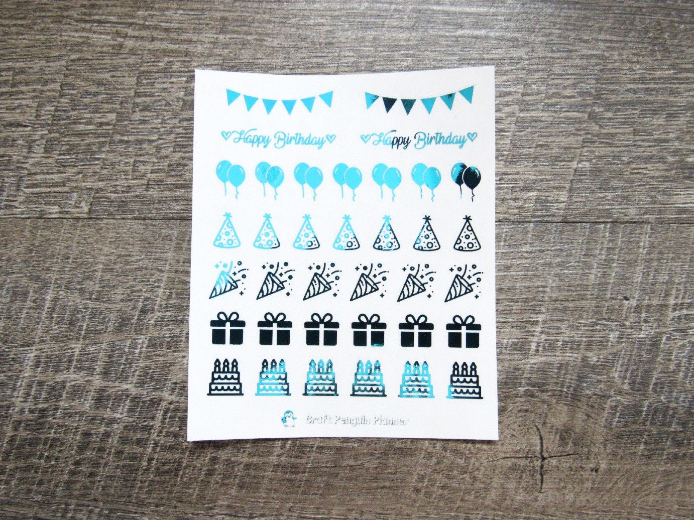 FOILED Birthday stickers