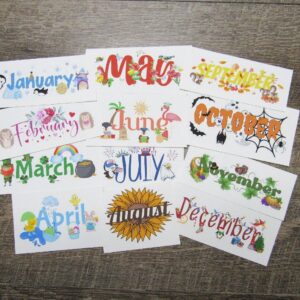Decorative Months Stickers for Divider Pages