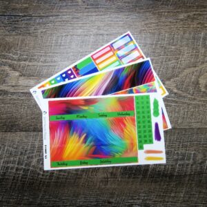 Abstract Rainbow Monthly Sticker Set, Customizable, PENNY PAGES A5