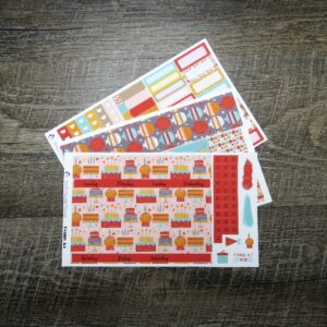 Eat More Cake Monthly Sticker Set, Customizable, PENNY PAGES A5