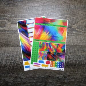 Abstract Rainbow Monthly Sticker Set- Customizable, PENNY PAGES B6