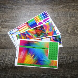 Abstract Rainbow Monthly Sticker Set, Customizable, CLASSIC HAPPY PLANNER