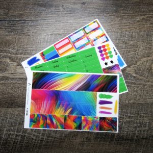 Abstract Rainbow Monthly Sticker Set, Customizable, HOBONICHI COUSIN