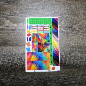 Abstract Rainbow Monthly Sticker Set- CUSTOMIZABLE, PENNY WEEKS/ PENNICHI