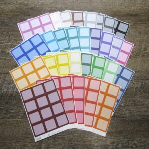 Square Boxes- Individual Color Sheets- SQB001-SQB030