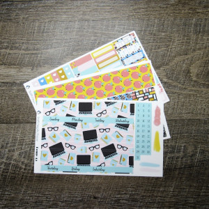 Back To School Monthly Sticker Set, Customizable, PENNY PAGES A5