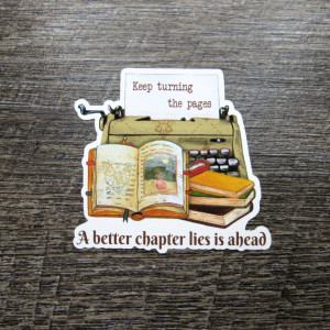 Keep Turning the Pages Sticker Die Cut