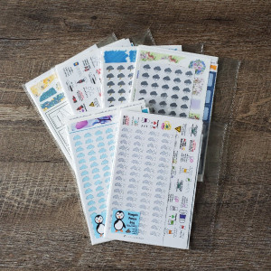 Large Sheet Functional Penguin Poops (Oops) Stickers- NO COUPONS